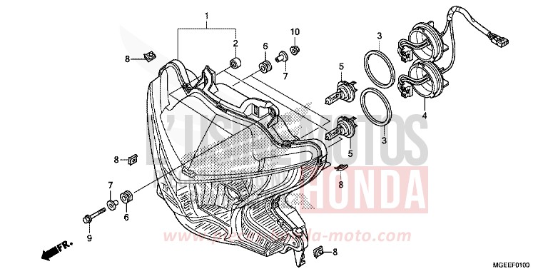 PROJECTEUR de VFR1200F DCT TITANIUM BLADE METALLIC (YR316) 2015